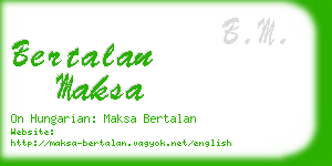 bertalan maksa business card